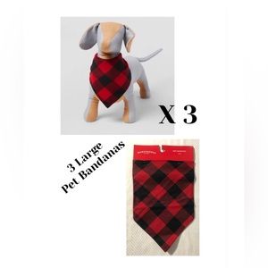 3 Buffalo Plaid Pet Bandanas, NEW,
26.5” x 12:5”
